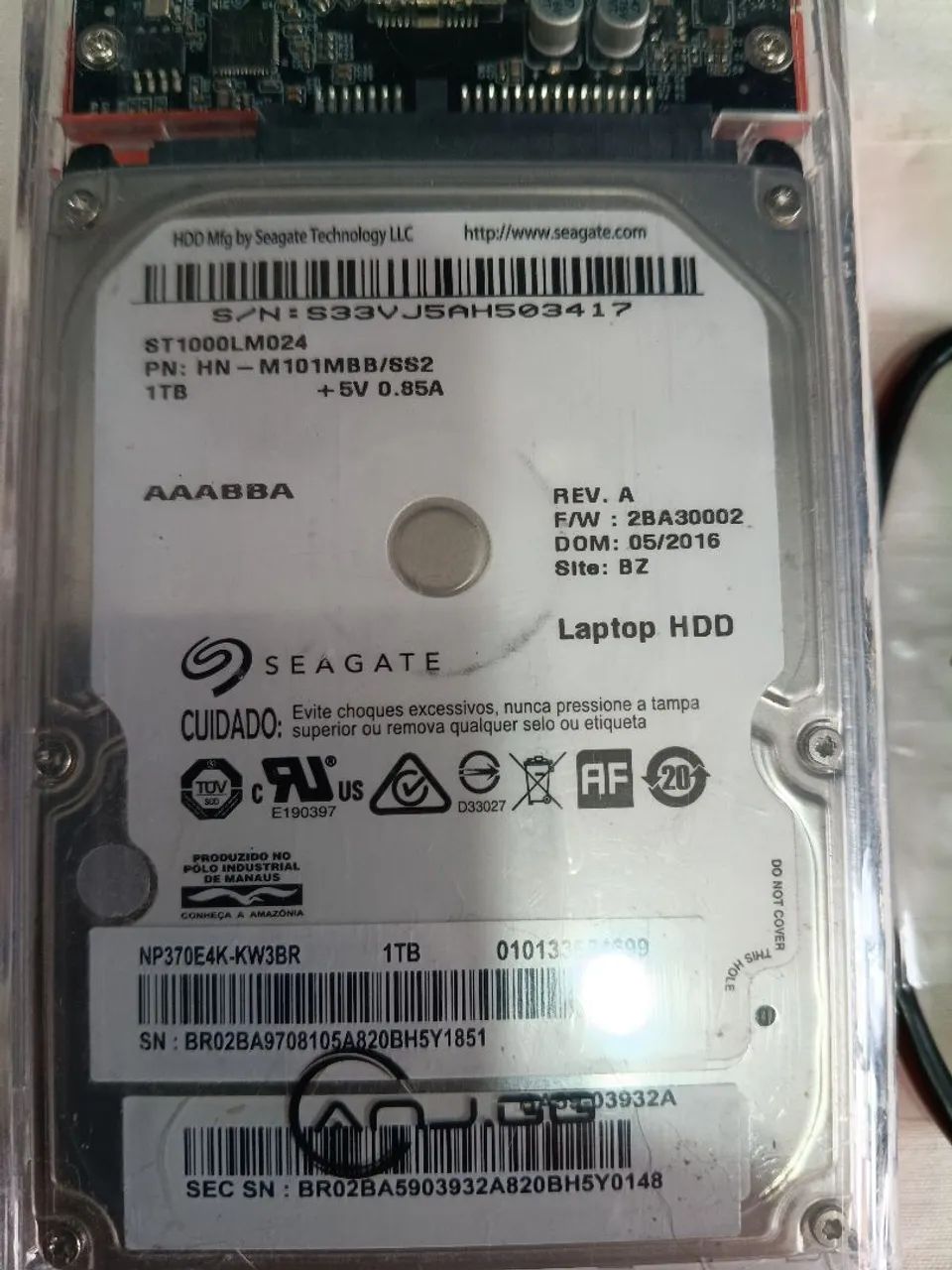 HD 1 TB Seagate + Cabo USB 3.0 + Case  - 100% Saudável -  - Foto 2