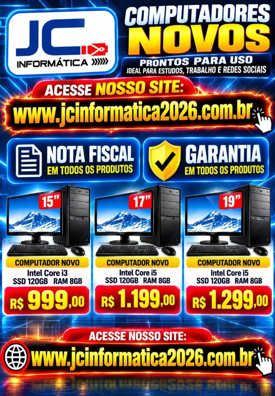 Computadores e gabinetes nota fiscal 