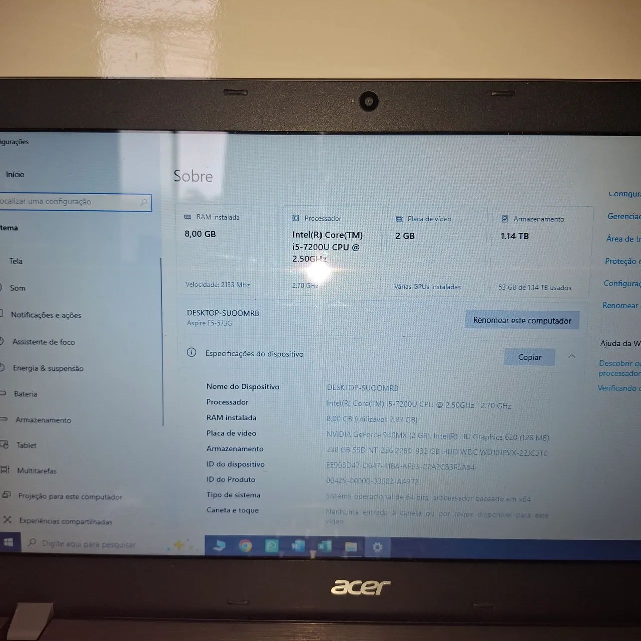Notebook ACER ASPIRE F5 573 - Foto 4
