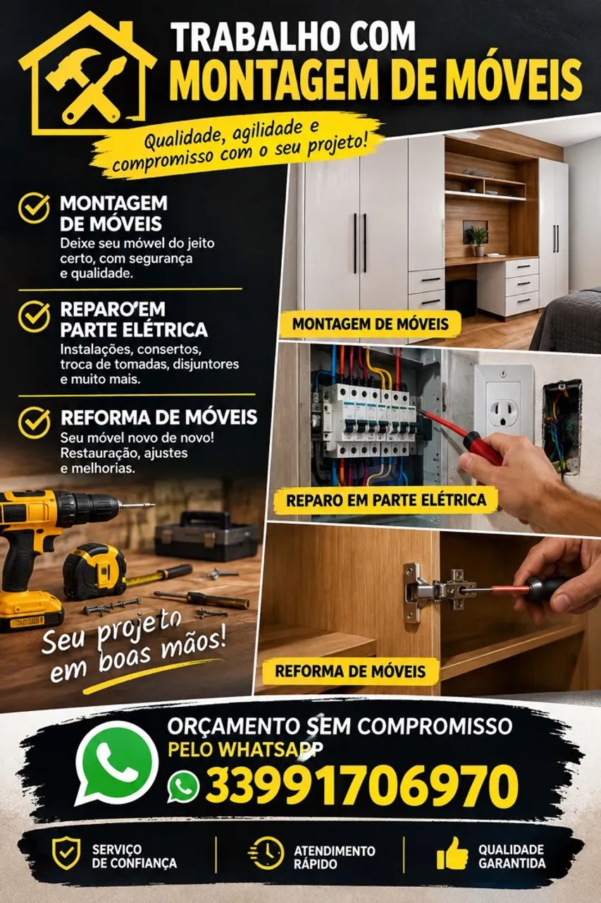 Montador de móveis em geral   Compromisso  e qualidade   WhatsApp * - Foto 2