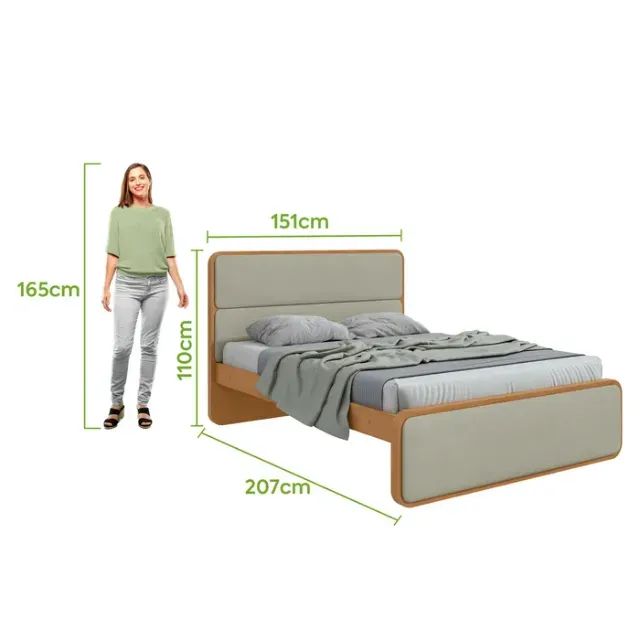 Cama Casal Loop Luxo 1,40m Easy Like Conforto com Design Premium