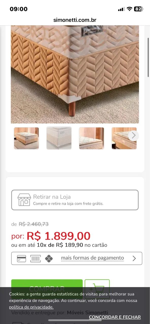 CAMA BOX BASE E COLCHÃO SEMINOVA - Foto 3