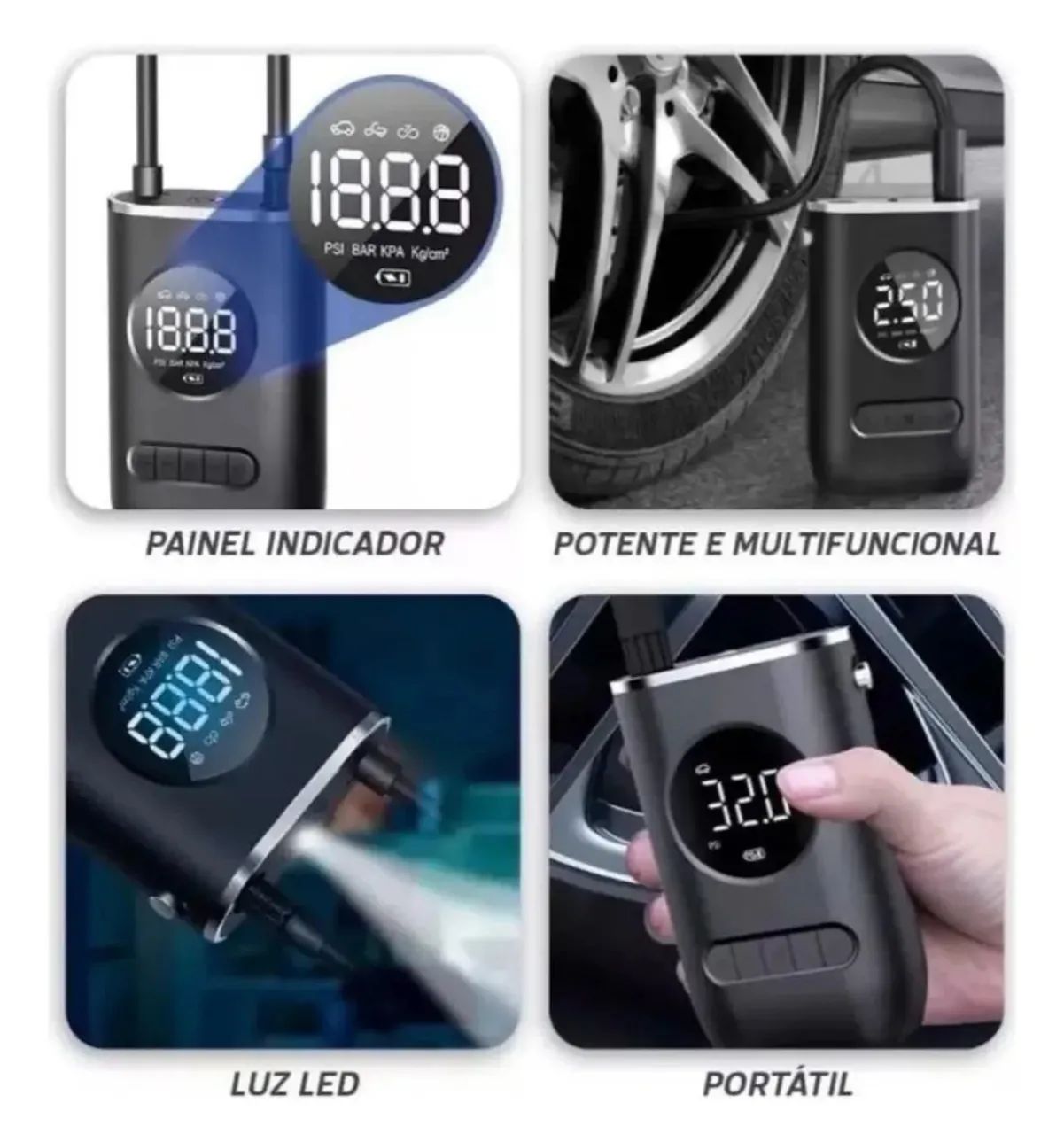 MINI COMPRESSOR DE AR PORTÁTIL  PREMIUM  - Foto 5