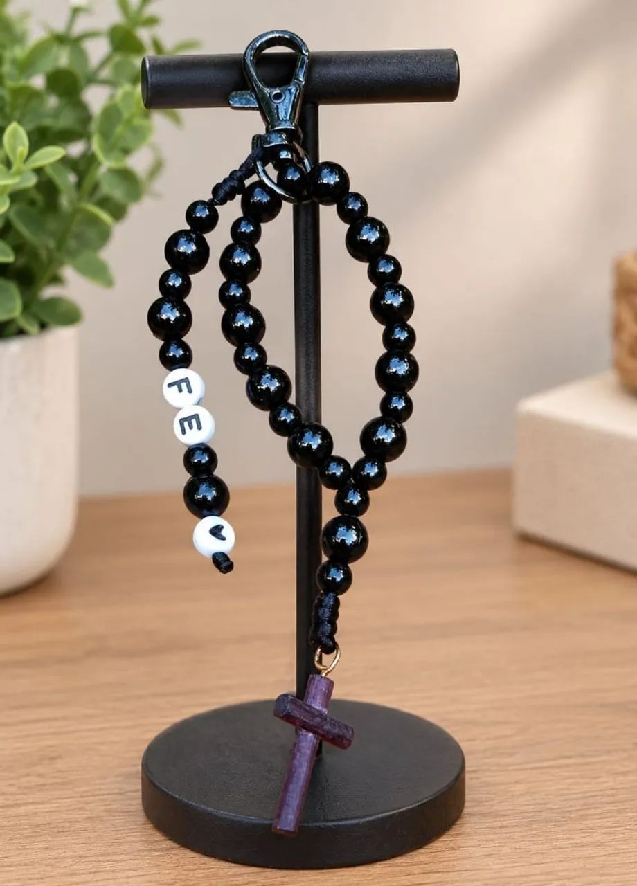 CHAVEIRO MINI TERÇO RELIGIOSO PERSONALIZADO | ARTESANAL