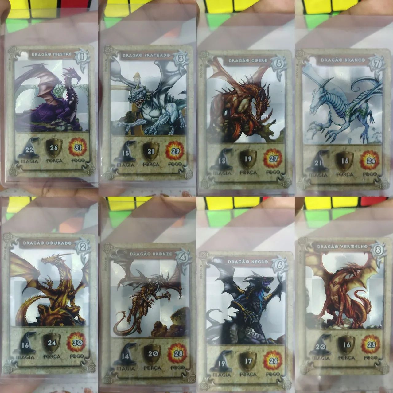 Coleção Completa Dracomania Elma Chips Originais(Contendo os 10 Dragões Prateados)