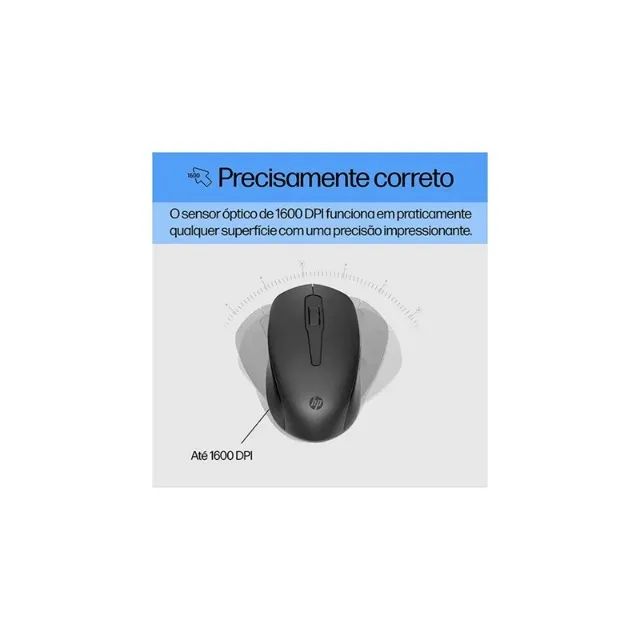 Kit Teclado e Mouse Sem Fio HP 330, Mouse Óptico - Preto - Foto 4