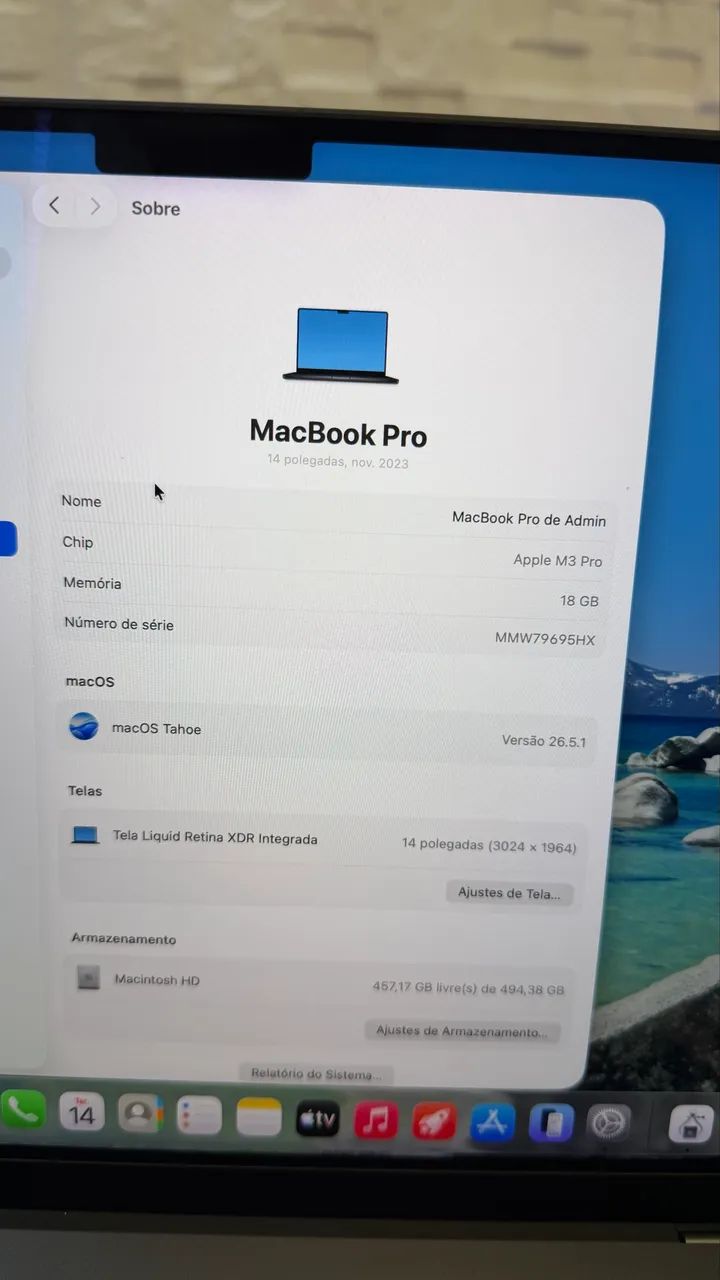 MacBook Pro M3 Pro (chip Pro) 16 Polegadas - Acc Trocas  - Foto 5