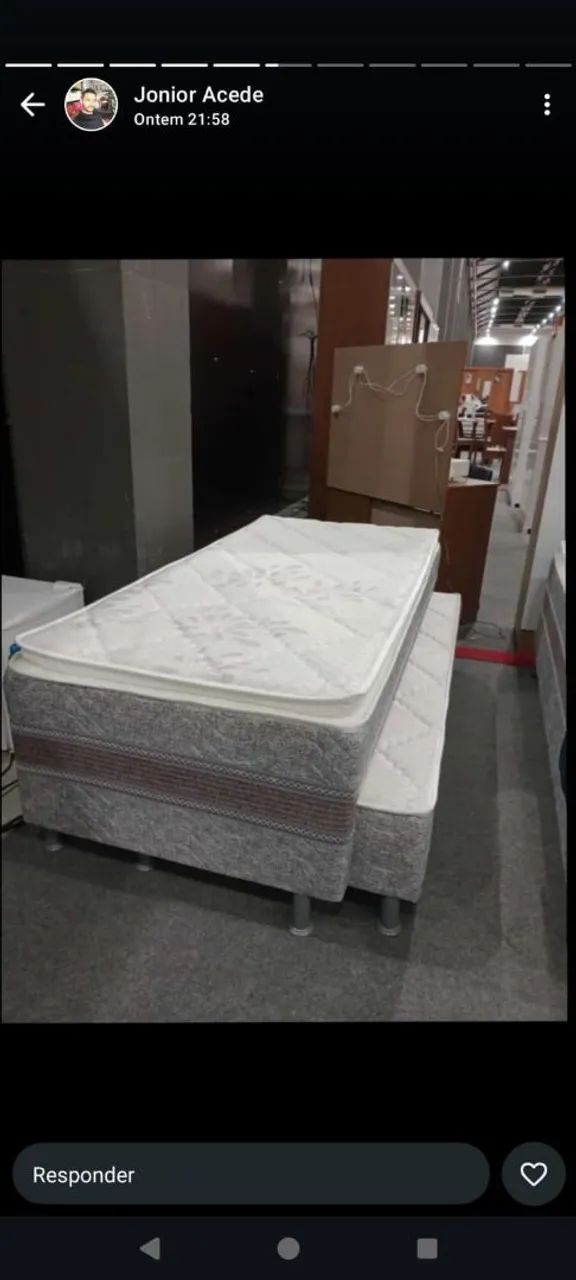 Cama de solteiro com auxiliar 