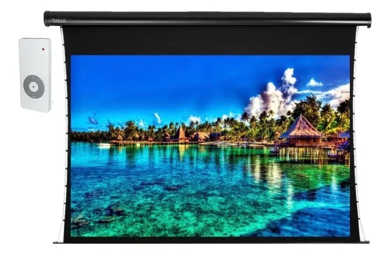 Tela de Projeção Elétrica Tensionada 100 polegadas Tahiti16:9 High Definition 2,21 x 1,24 - Foto 4