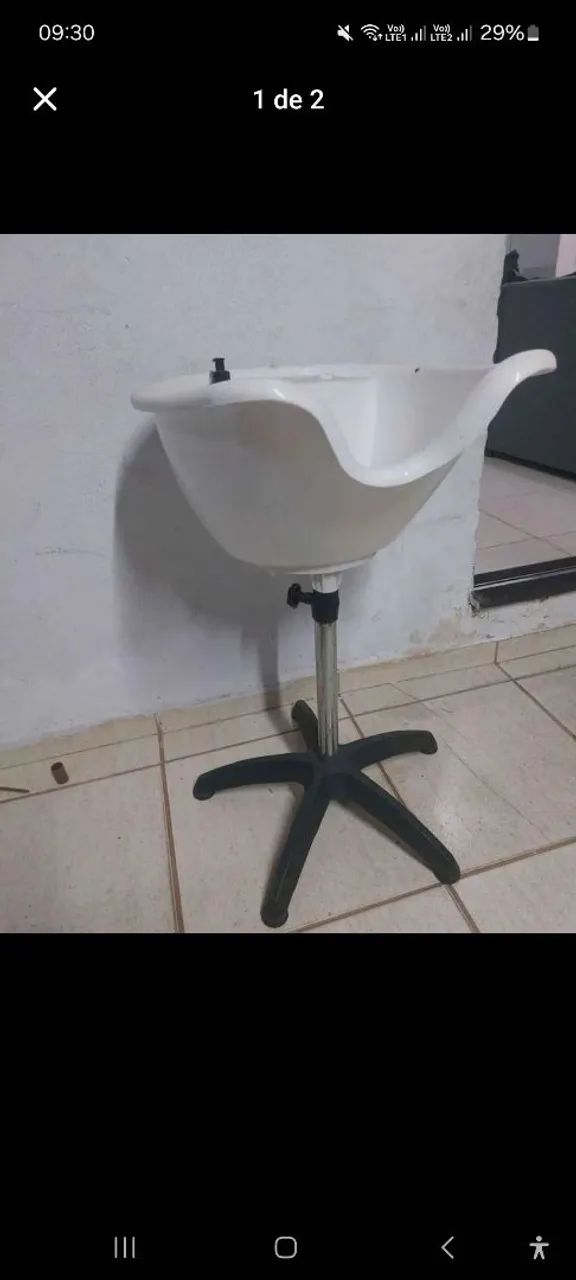 Lavatório portátil branco sem ducha e aquecedor 