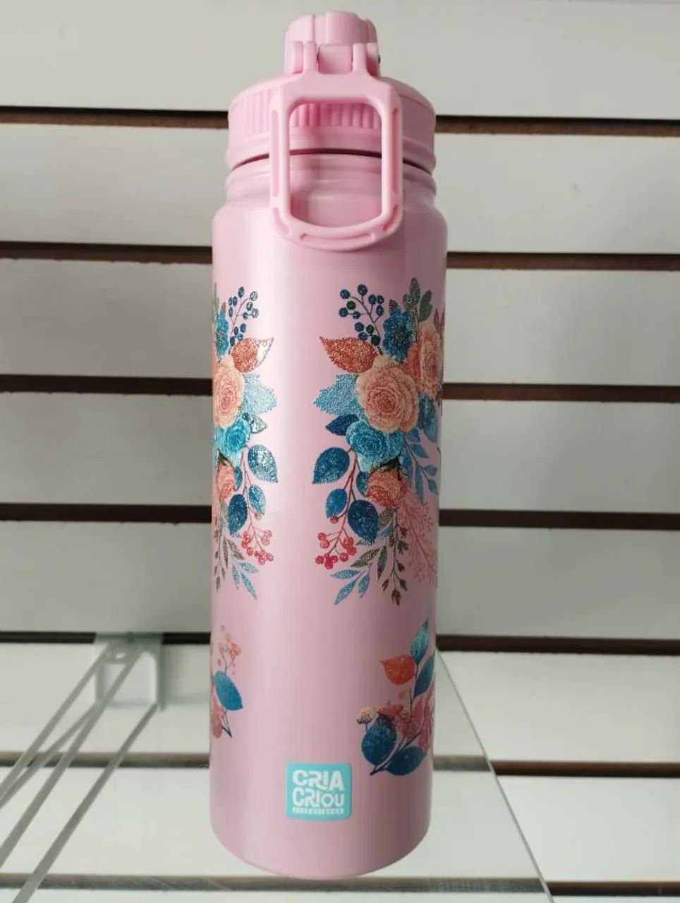 ? Garrafa Squeeze 750ml Rosa ?Mãe Te Amo? - Prática, Linda e Funcional! ? - Foto 3