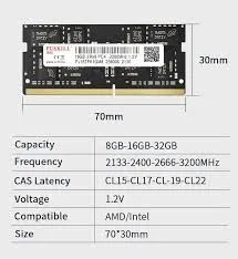 memória ram 16gb notebook 3200mhz