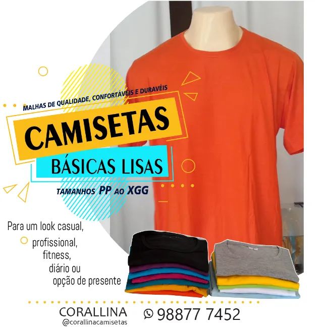 Camisetas Básicas Lisas