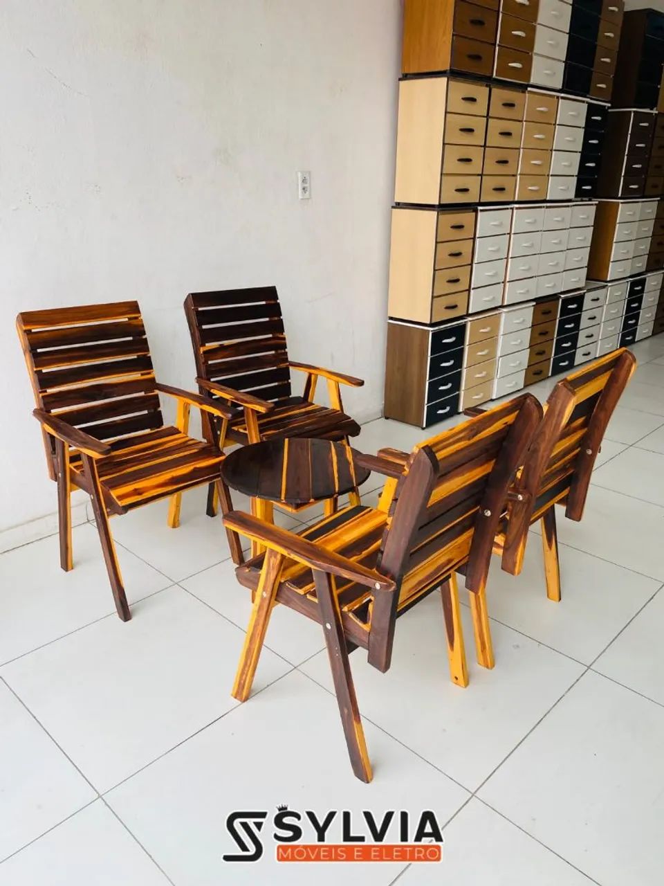 Conjunto de área externa madeira pau branco  - Foto 4