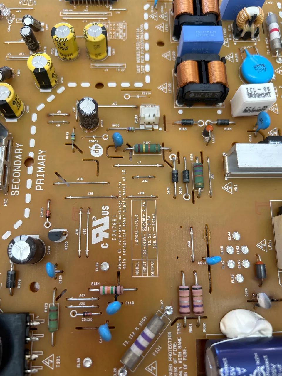 Placa Fonte TV LG 55UJ6585 - EAX67362501 (1.2) LGP55L-17UL6 original - Foto 2