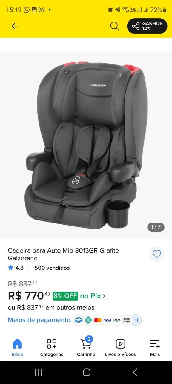 Cadeirinha para carro 9 a 36 kg - Foto 2