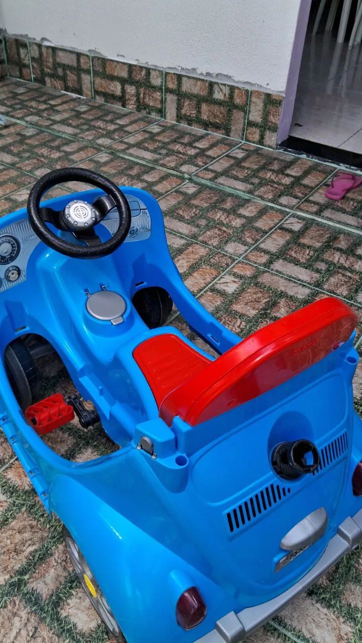 Carrinho Fusca De Passeio Com Pedal 1300 Fouks Calesita Cor Azul - Foto 4