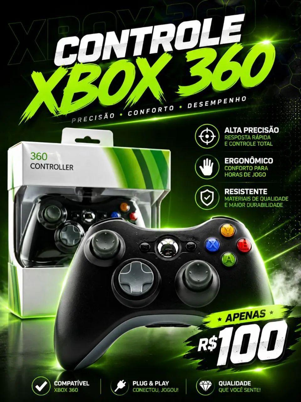 Controle Xbox 360