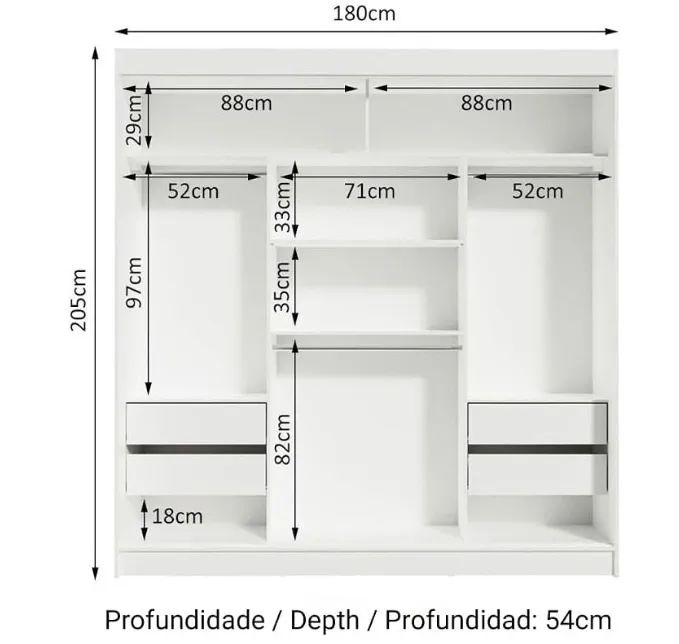Vendo Guarda Roupa branco (pouco tempo de uso)