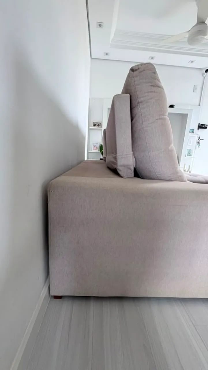 Sofa retrátil e reclinável em linho 2.10x1.77 (Usado) - Foto 4