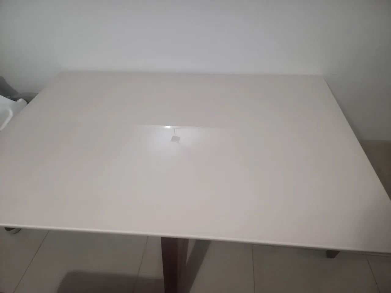 Mesa de Jantar Retangular c/ Vidro para 4 Lugares - Off White  - Foto 3