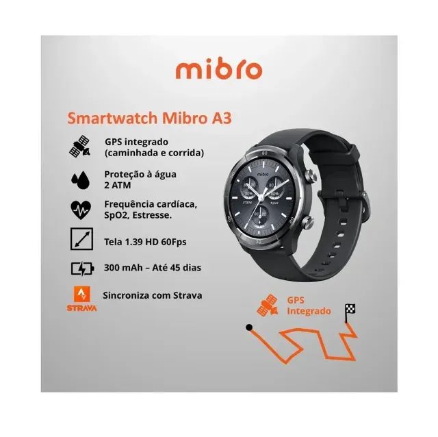 Smartwatch esportivo MIBRO A3 GPS BLUETOOTH. - Foto 3