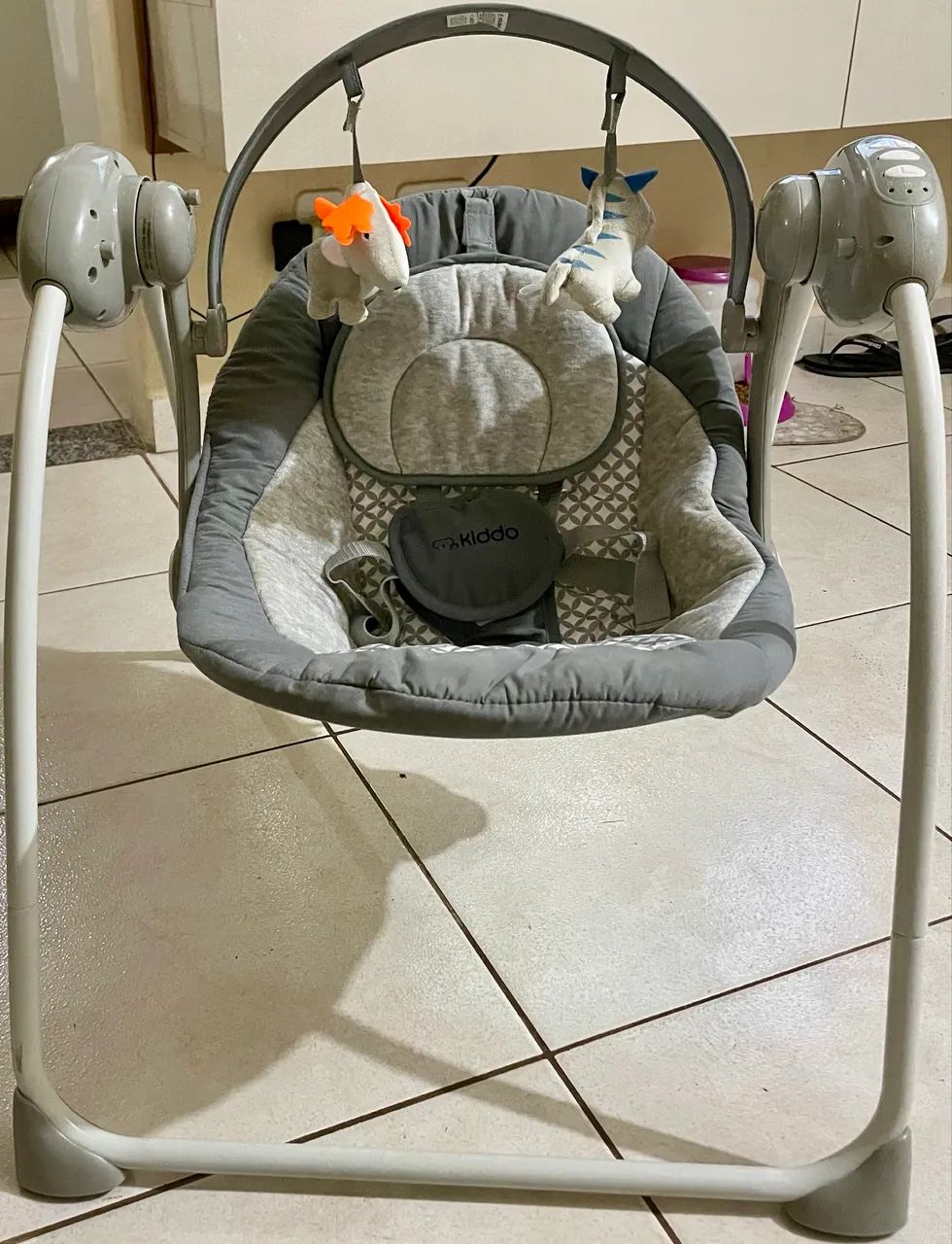 Cadeirinha de Descanso Automático Kiddo Mimo Cinza 0 a 9kg(DOBRÁVEL)