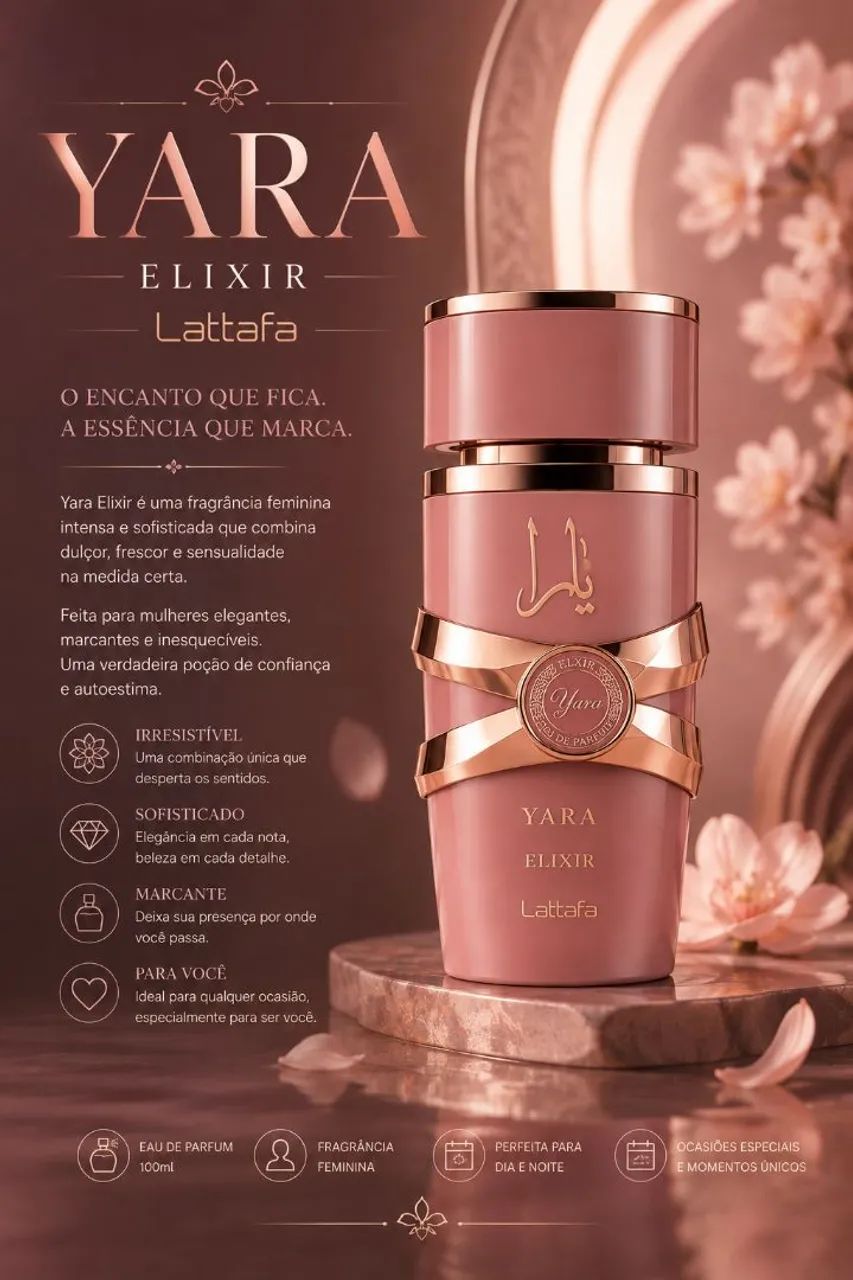 Perfume Yara Elixir Lattafa - Feminino - Lacrado - Original - Foto 2