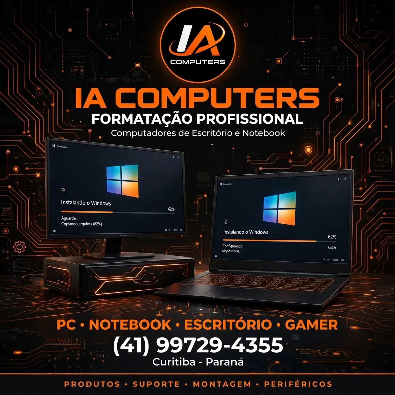 Formatação de Computadores e Notebook