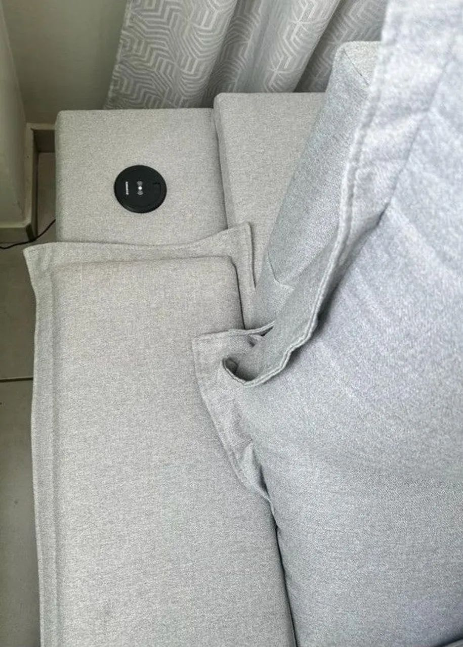 Sofá retrátil e reclinavel 2.90m linho cinza molas perfeito para Netflix e copa do mundo - Foto 3