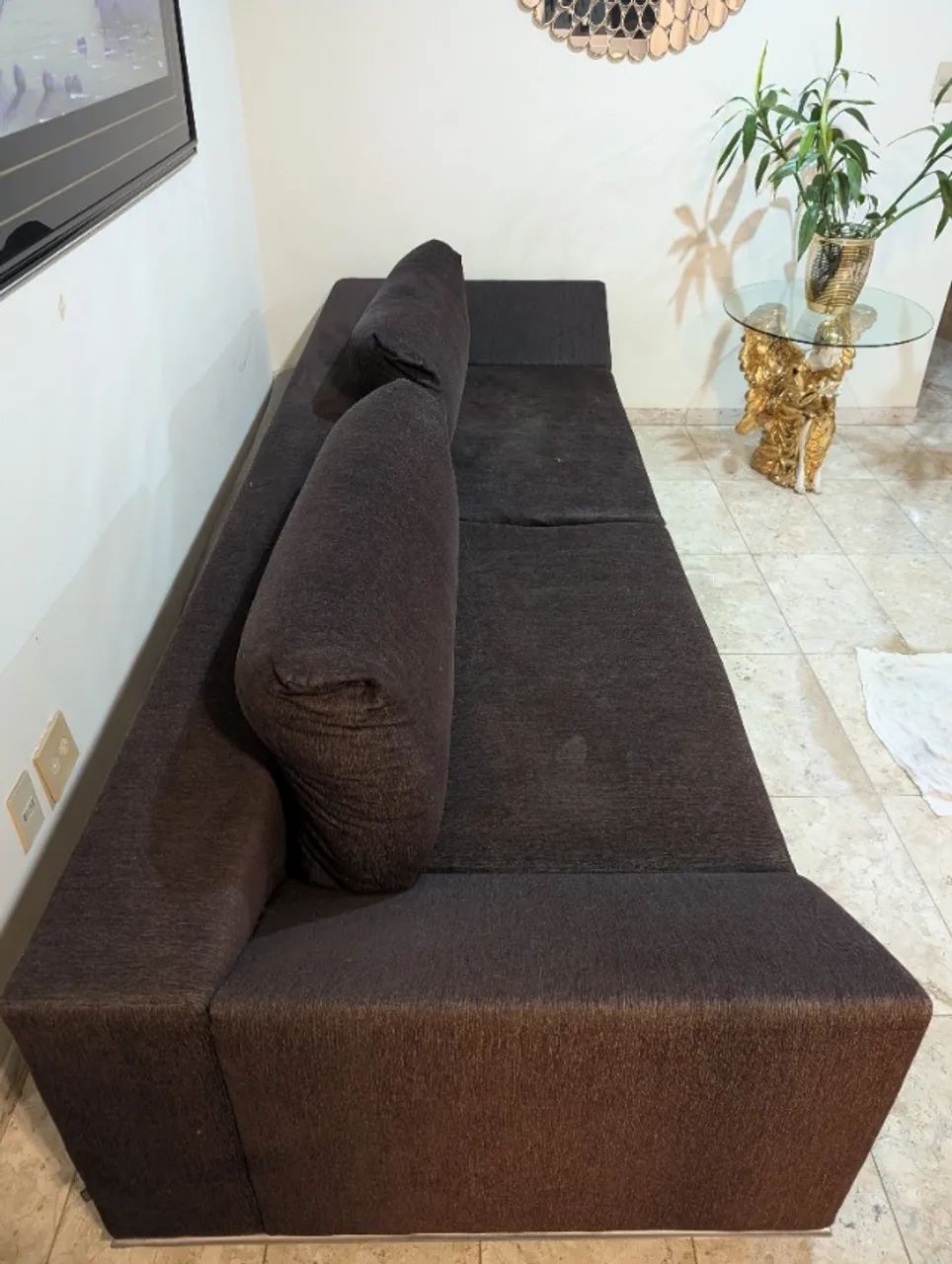 Sofá grande preto confortável lindo 3m x 1m - Foto 2