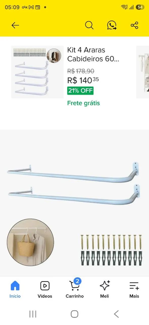  3 Araras de roupas  - Foto 2