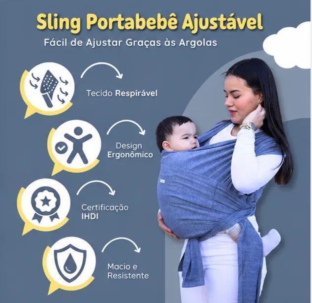 Sling argolas (mais fácil de vestir e ajustar), faixa de segurança e bolsa de transporte - Foto 2
