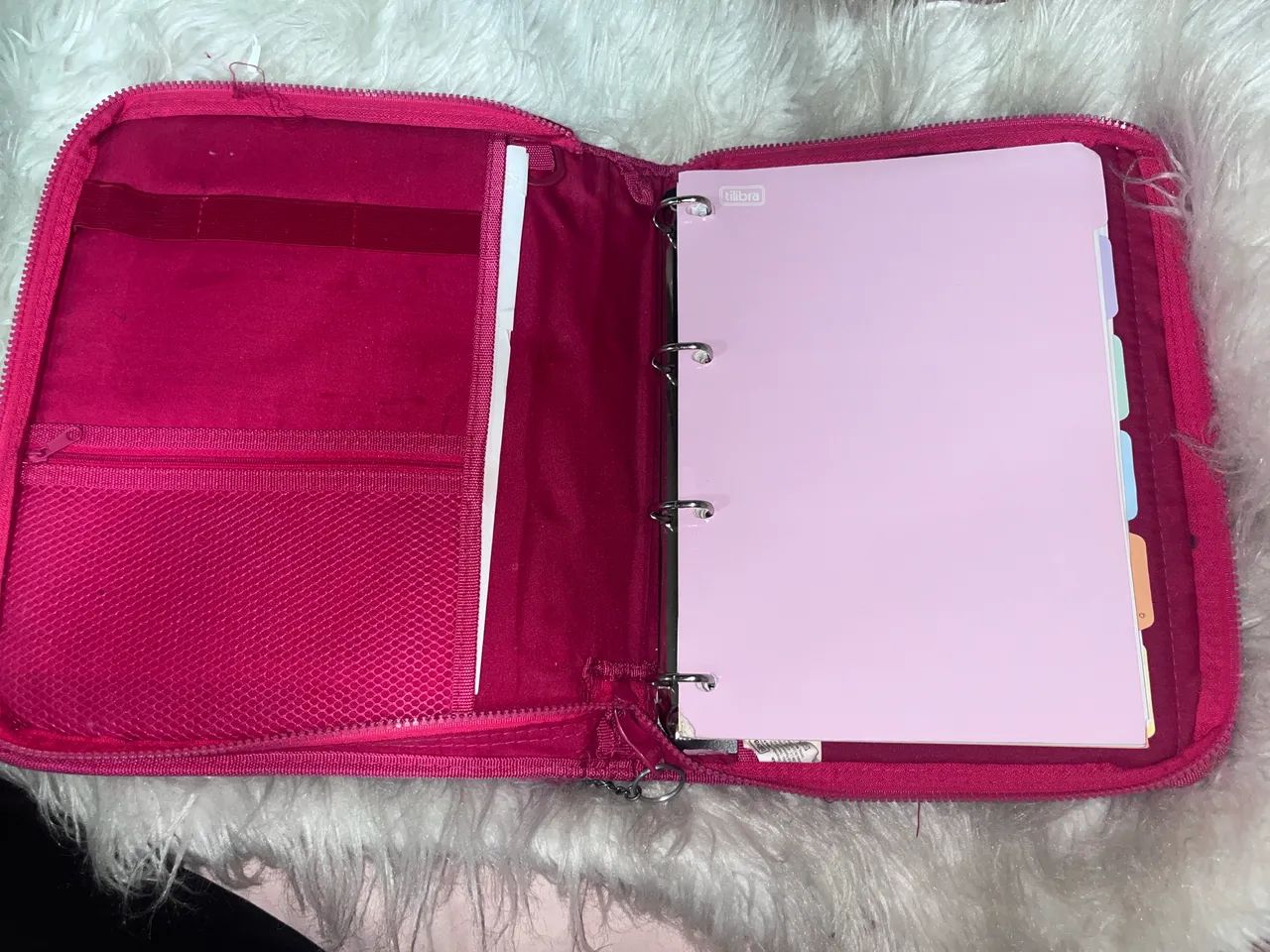 Fichário Tilibra rosa com zíper - Foto 2