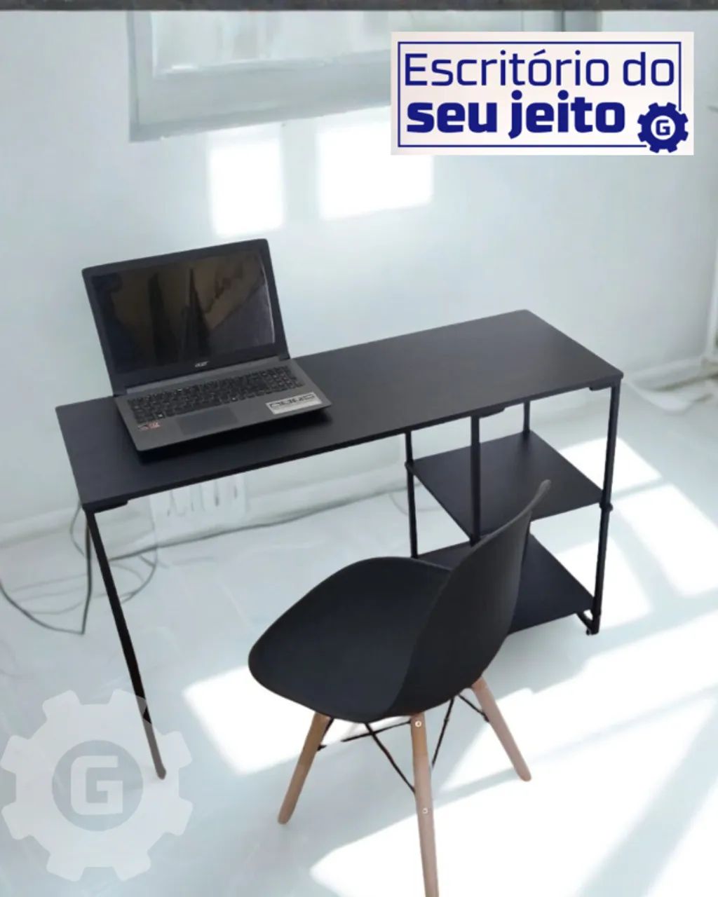 Mesa Industrial 1,1m NOVA Multiuso para Computador Notebook de Estudo Escritório Birô Game - Foto 2
