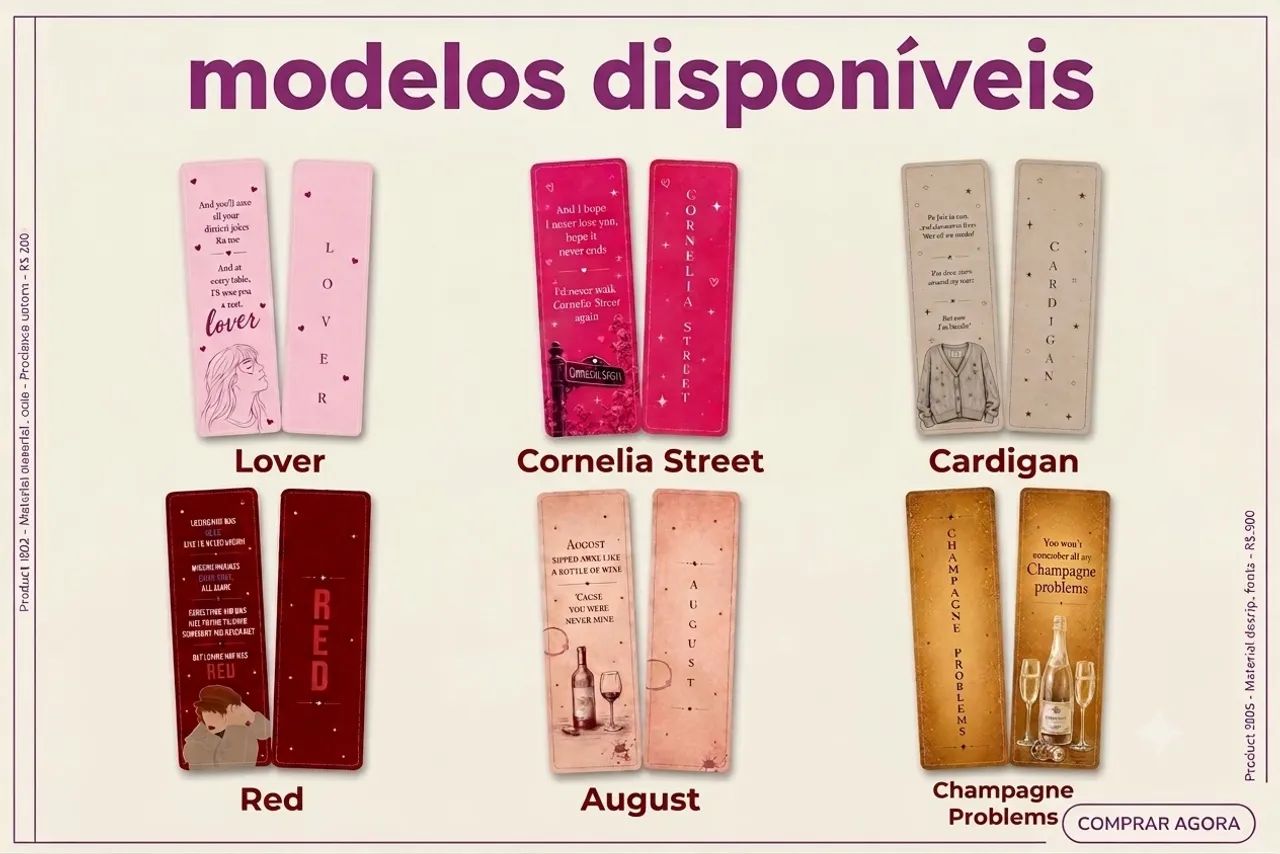 Kit 4 Marca Página Taylor Swift - Foto 3
