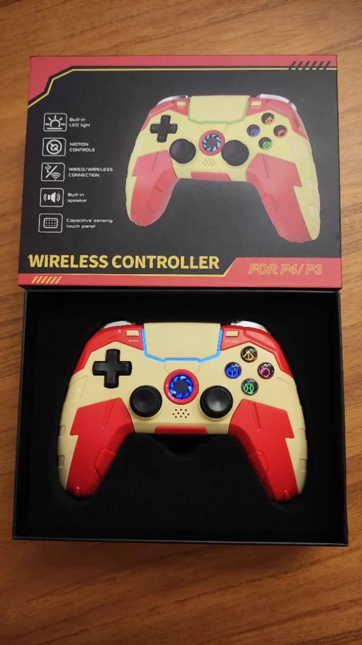 Controle Sem Fio CONSOLE E PC - Edição Homem de Ferro LED