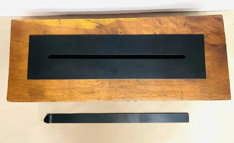 Lareira Ecológica De Mesa Madeira / Ferro 49 cm Com Rodinhas - Foto 2