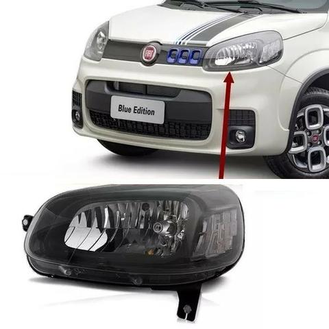 Farol Mascara Negra Fiat Uno 2015 2016 2017 Esquerdo