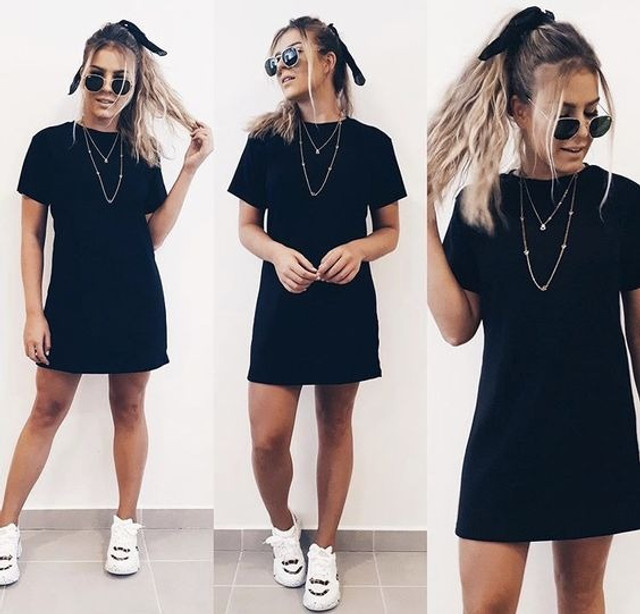 camiseta com vestido