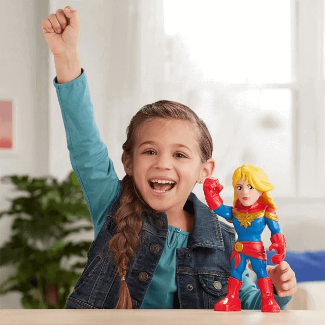 Boneco Capita Marvel Capitã Vingadores Avengers Hasbro Mega Mighties Original 25cm - Foto 2