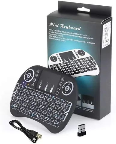 Mini Teclado e Controle Sem Fio Para TV