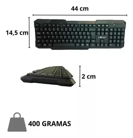 Teclado sem fio com adaptador usb wireless 2.4ghz - Foto 5
