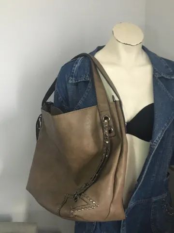 Bolsa sintética marrom  - Foto 2