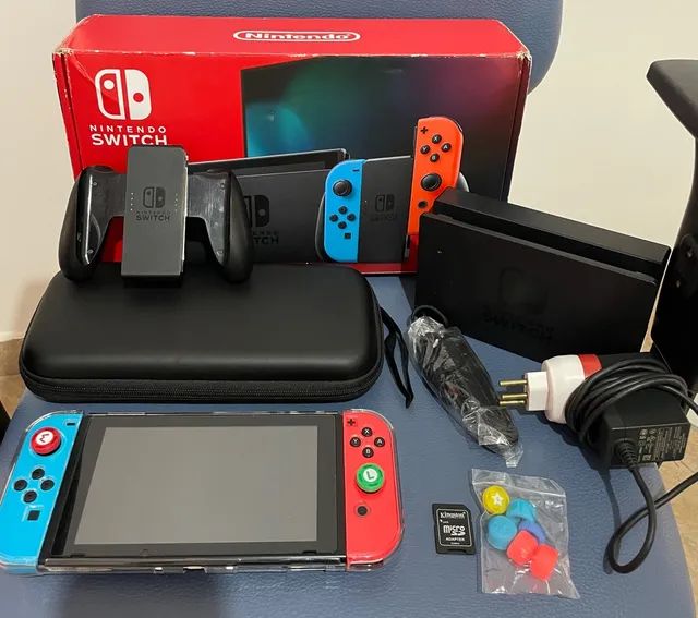 Nintendo Switch Desbloqueado + Sd 256gb + Case + Suporte