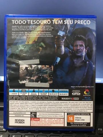 Mídia Física Jogo Uncharted 4: A Thief's End Ps4 Original - GAMES