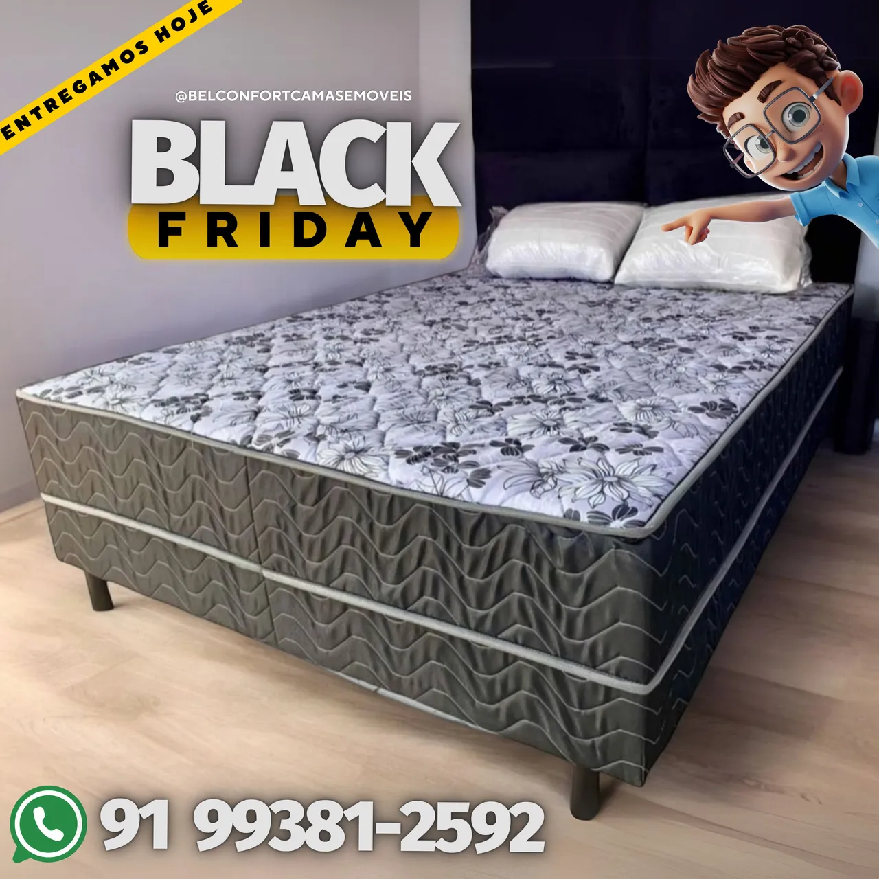 Cama Box Casal Black Friday - Entrega Grátis! 12x de R$49,99