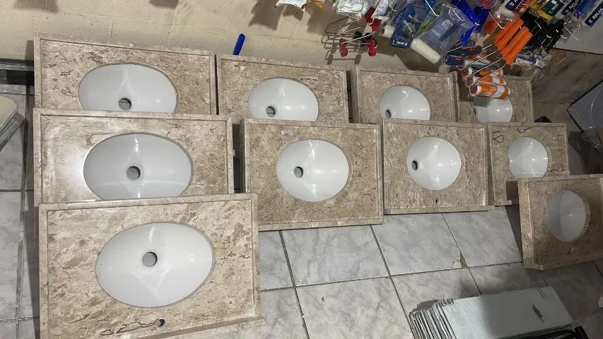 lavatorios pias de banheiro em marmore ou granito a pronta entrega 60x40 - Foto 3