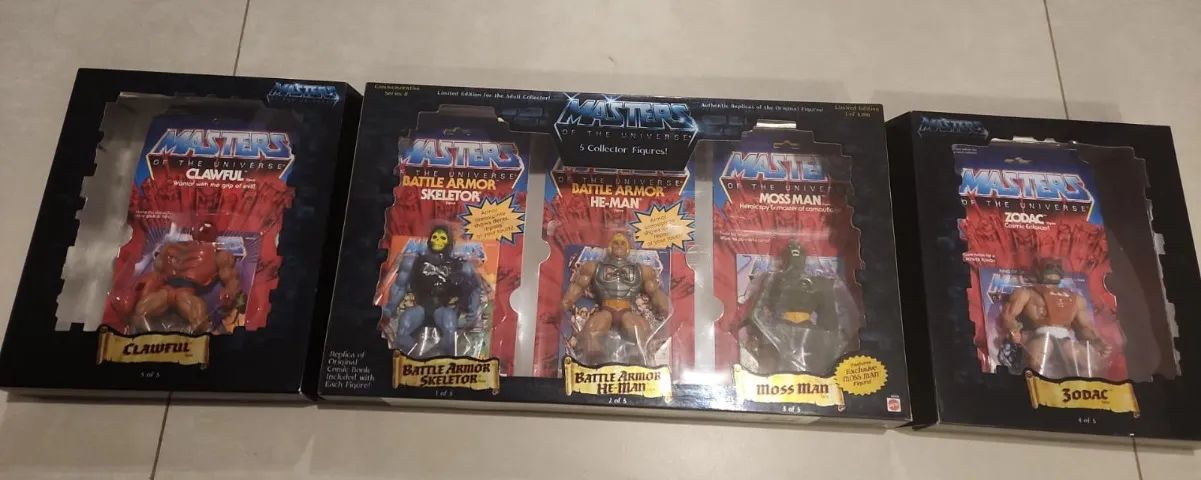 Masters of the Universe MOTU Commemorative Pack Featuring He-Man, Skeletor, Zodac, Clawful, and Moss Man
