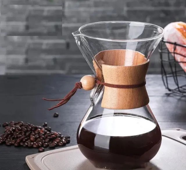Cafeteira Método Chemex 800 ml Gola Madeira e Couro Legítimo com Filtro de Café Inox - Foto 6